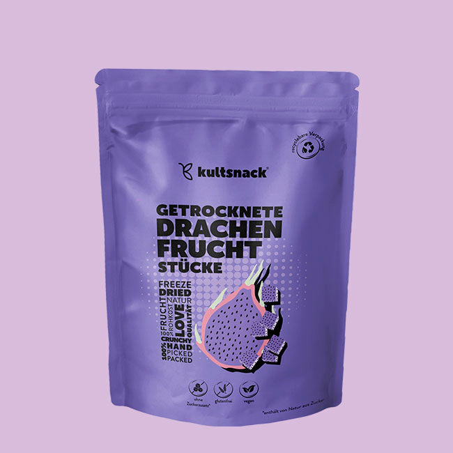 Gedroogde stukjes drakenfruit